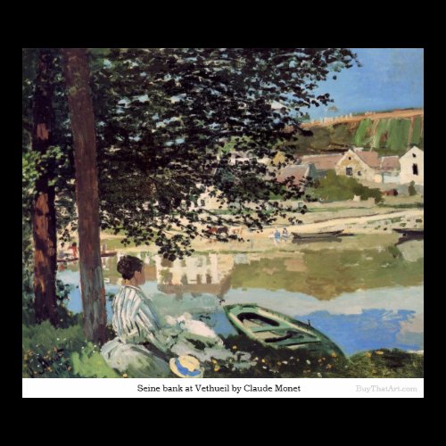Seine bank at Vethueil by Claude Monet Posters