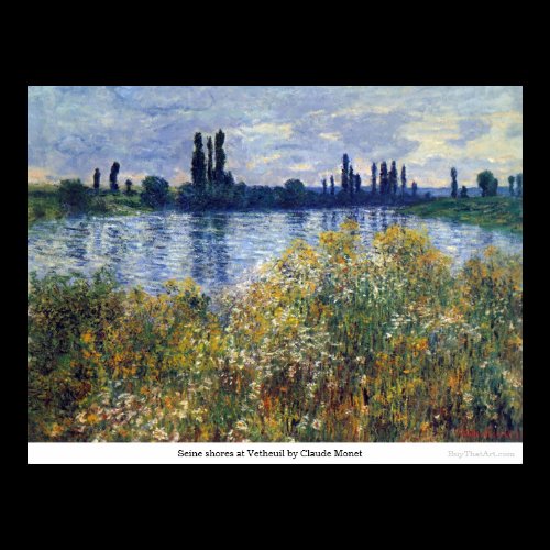 Seine shores at Vetheuil by Claude Monet Posters
