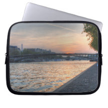 Seine sunset laptop computer sleeve