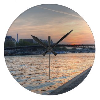 Seine sunset round wall clocks
