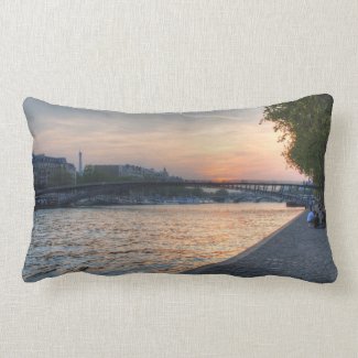 Seine sunset throw pillows