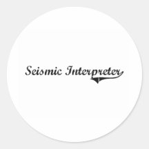 Seismic Interpreter Professional Job Round Sticker