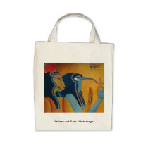Sekhmet and Thoth grocery bag bags