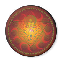 sekhmet solar hexagram fridge magnet