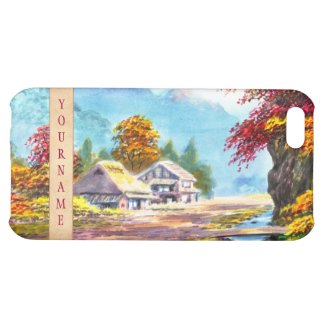 Seki K Country Farm by Stream in Autumn scenery iPhone 5C Covers