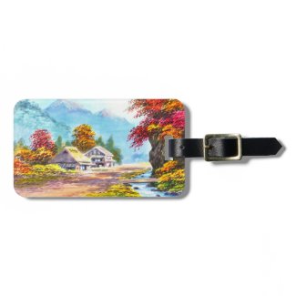 Seki K Country Farm by Stream in Autumn scenery Luggage Tags