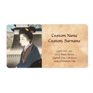 Selected Views of Kyoto, Moon at Nijo Castle Shipping Label