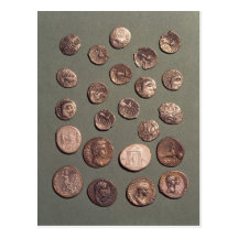 Selection Celtic and Roman  coins found Postcards