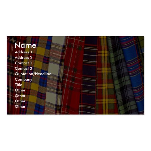 Selection of tartans business cards