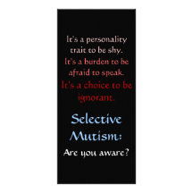 Selective Mutism Awareness Full Color Rack Card