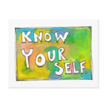 Self Awareness knowledge wisdom fun colorful art postcards