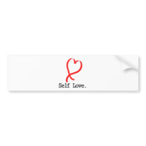 Self Love White bumper stickers