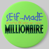 Self-Made (micro) Millionaire Button buttons