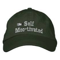 Self Motivated Cow Embroidered Hat embroidered hats by embroideryshirts Self Motivated Cow Embroidered Hat embroidered hats