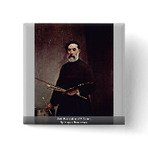Self Portrait At 69 Years, By Hayez Francesco Button