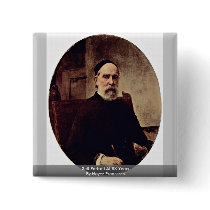 Self Portrait At 88 Years By Hayez Francesco Button