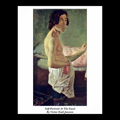 Self-Portrait At The Easel By Victor Emil Janssen Poster