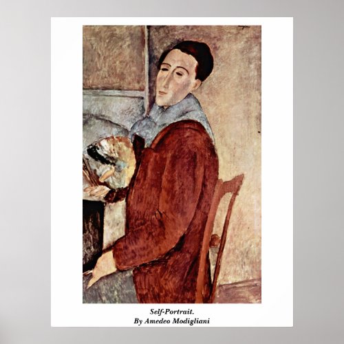 Self-Portrait. By Amedeo Modigliani Posters