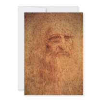 Self Portrait by Leonardo da Vinci Custom Invite