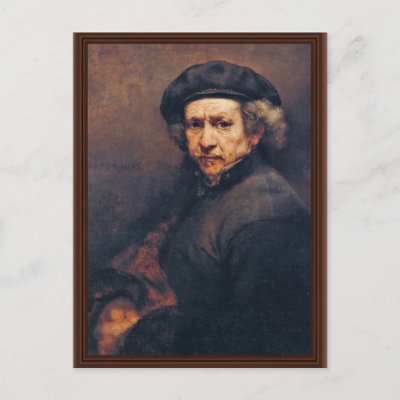 Self-Portrait,  By Rembrandt (Best Quality) Post Card