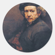 Self-Portrait,  By Rembrandt (Best Quality) Stickers