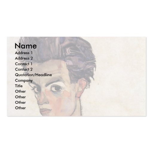 Self-Portrait By Schiele Egon Business Card Template (front side)
