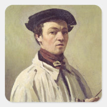 Self Portrait, c.1840 Square Stickers