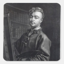 Self Portrait, engraved by John Faber, 1735 Stickers