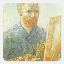 Self Portrait in Front of Easel; Vincent van Gogh Stickers