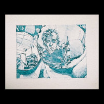 self portrait in printshop posters