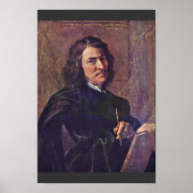 Self-Portrait Of The Artist By Poussin Nicolas Print