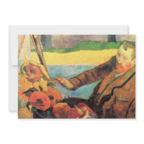 Self Portrait painting Sunflowers by van Gogh Personalized Announcements