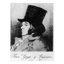 Self Portrait, plate 1 of 'Los caprichos' Post Card