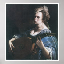 Self-Portrait Playing a Lute, 1615-17 Posters