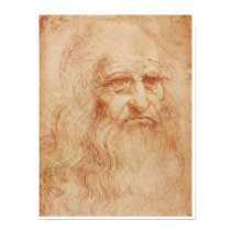 Self-Portrait, Red Chalk, Leonardo da Vinci, 1519 Print
