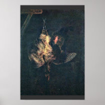 Self-Portrait With A Dead Bittern By Rembrandt Har Poster