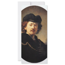 Self-Portrait With Beret And Gold Chain [1]. Custom Rack Card