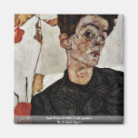 Self-Portrait With Fruit Lantern By Schiele Egon Refrigerator Magnets