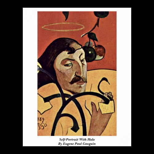 Self-Portrait With Halo By Eugene Paul Gauguin Posters