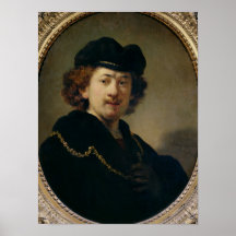 Self Portrait with Hat and Gold Chain, 1633 Posters