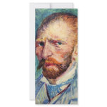 Self-portrait with light blue tie by van Gogh Customized Rack Card