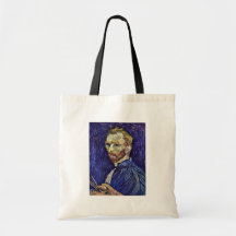 Self Portrait With Palette By Vincent Van Gogh Tote Bags