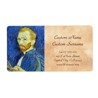 Self Portrait with Pallette vincent van gogh Personalized Shipping Label