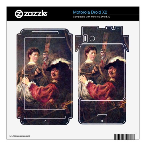 Self-Portrait with Saskia by Rembrandt Motorola Droid X2 Decal