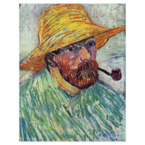 Self-Portrait With Straw Hat By Vincent Van Gogh Custom Letterhead