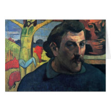 Self-Portrait With Yellow Christ By Gauguin Paul Cards