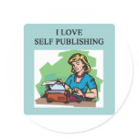 self published authors and writers round sticker