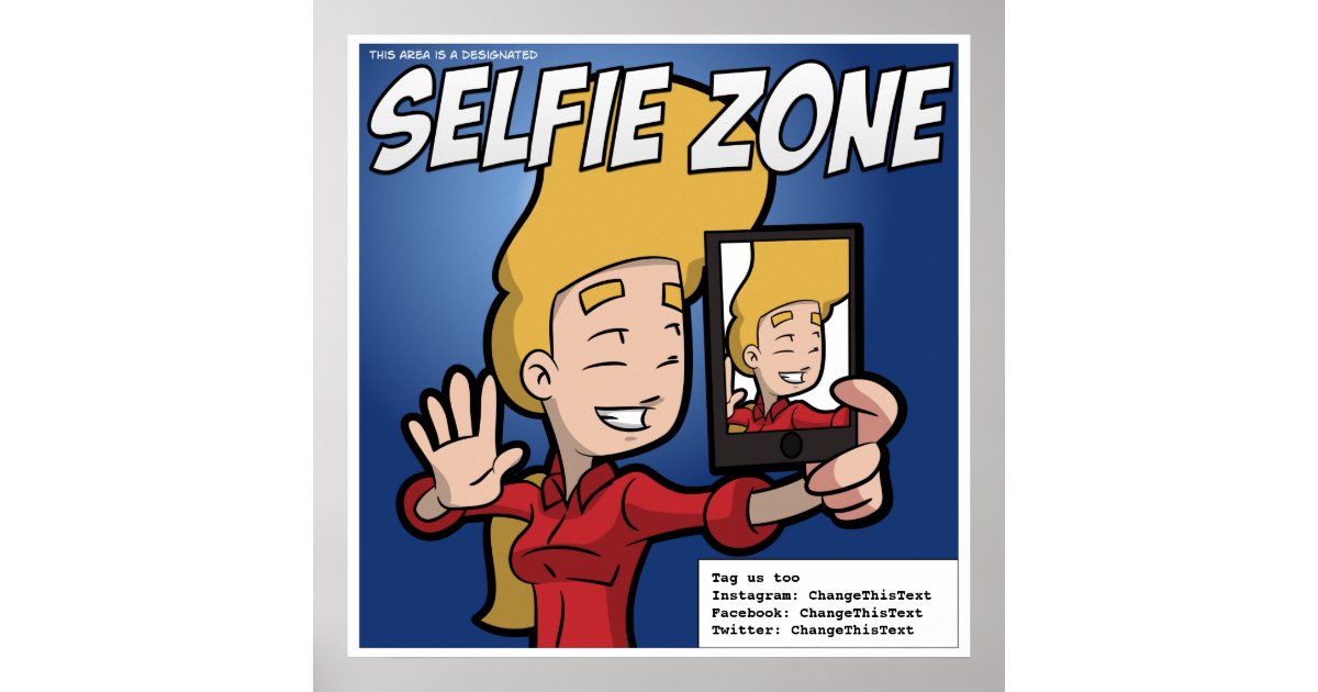 Selfie Zone Poster (customizable) Zazzle