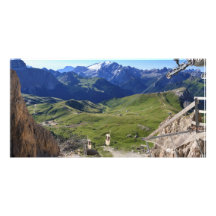 Sella pass from Sassolungo mount Photo Card