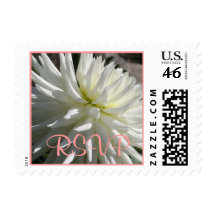 Sello blanco de la dalia de RSVP
